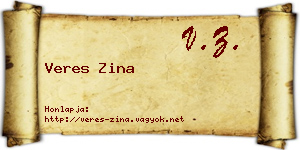 Veres Zina névjegykártya